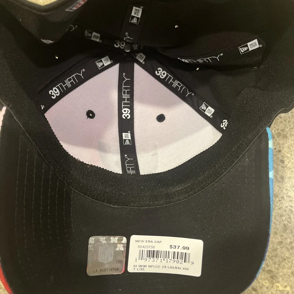 Las Vegas Raiders New Era 39THIRTY CRUCIAL CATCH‎ 2023 Sideline Hat Cap L/XL NWT